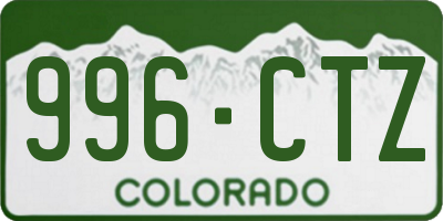 CO license plate 996CTZ