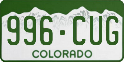 CO license plate 996CUG