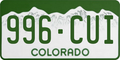 CO license plate 996CUI