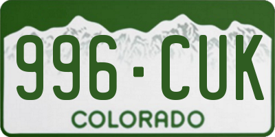 CO license plate 996CUK