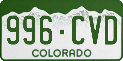 CO license plate 996CVD