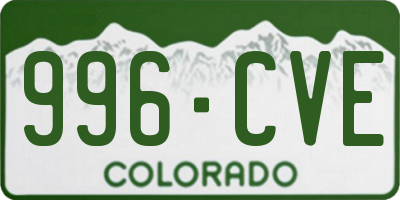 CO license plate 996CVE