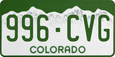 CO license plate 996CVG