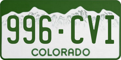 CO license plate 996CVI