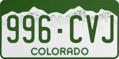CO license plate 996CVJ