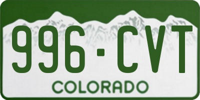 CO license plate 996CVT