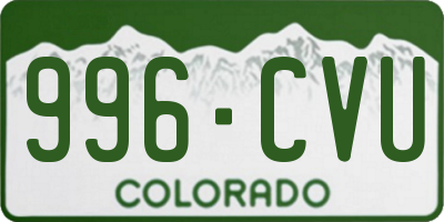 CO license plate 996CVU