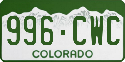 CO license plate 996CWC