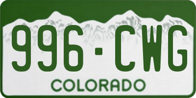 CO license plate 996CWG
