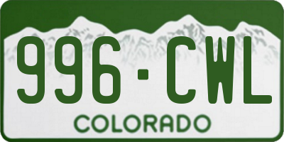 CO license plate 996CWL