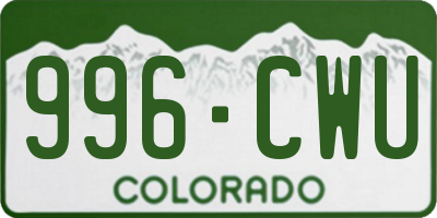 CO license plate 996CWU