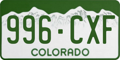 CO license plate 996CXF