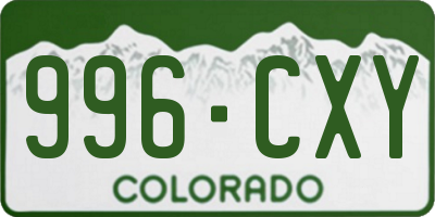 CO license plate 996CXY