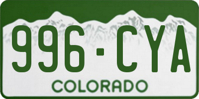 CO license plate 996CYA