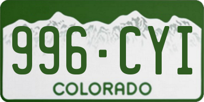 CO license plate 996CYI