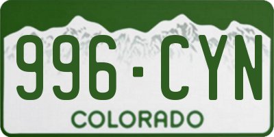 CO license plate 996CYN