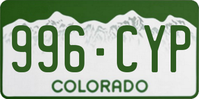 CO license plate 996CYP
