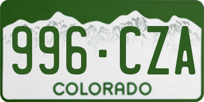CO license plate 996CZA