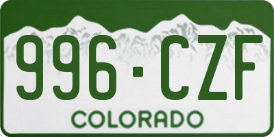 CO license plate 996CZF