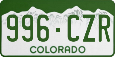 CO license plate 996CZR