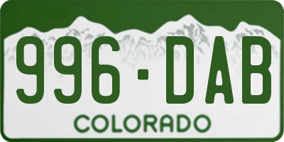 CO license plate 996DAB