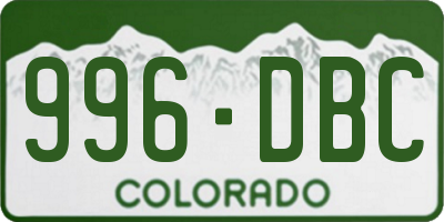 CO license plate 996DBC