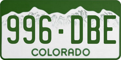 CO license plate 996DBE