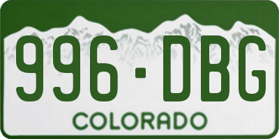 CO license plate 996DBG