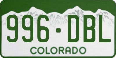 CO license plate 996DBL