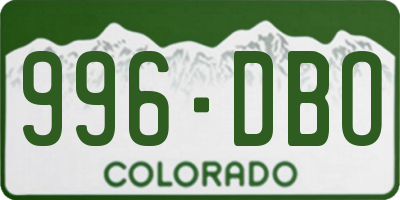 CO license plate 996DBO