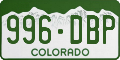 CO license plate 996DBP