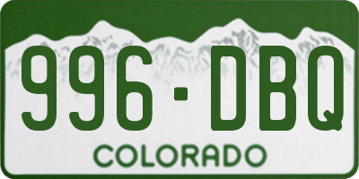 CO license plate 996DBQ