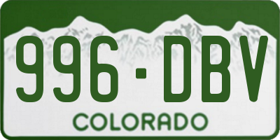 CO license plate 996DBV
