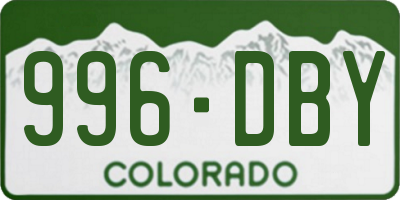 CO license plate 996DBY
