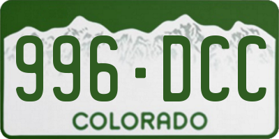 CO license plate 996DCC