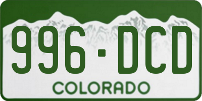 CO license plate 996DCD