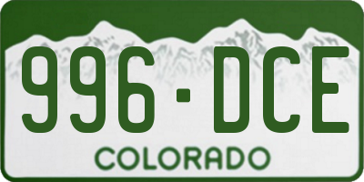 CO license plate 996DCE