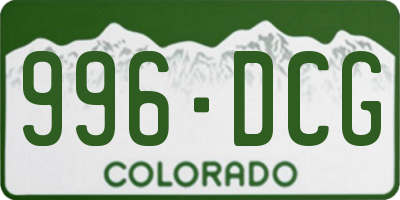 CO license plate 996DCG