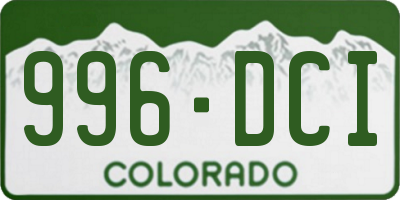 CO license plate 996DCI
