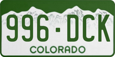 CO license plate 996DCK