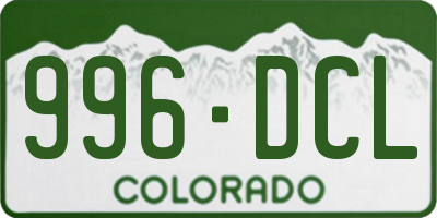 CO license plate 996DCL