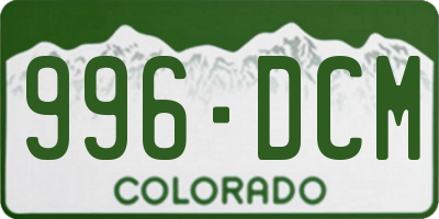 CO license plate 996DCM