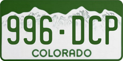 CO license plate 996DCP