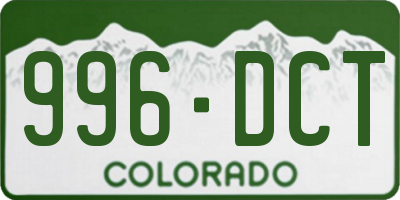CO license plate 996DCT