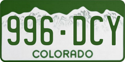 CO license plate 996DCY
