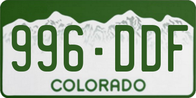 CO license plate 996DDF