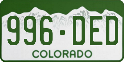 CO license plate 996DED