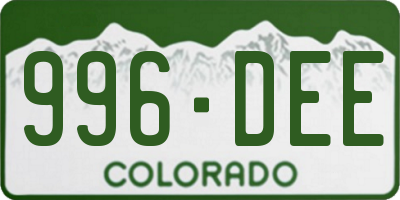 CO license plate 996DEE