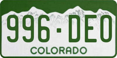 CO license plate 996DEO