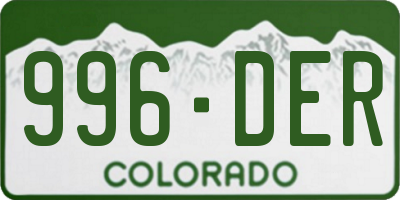 CO license plate 996DER